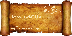 Hodos Zsófia névjegykártya
